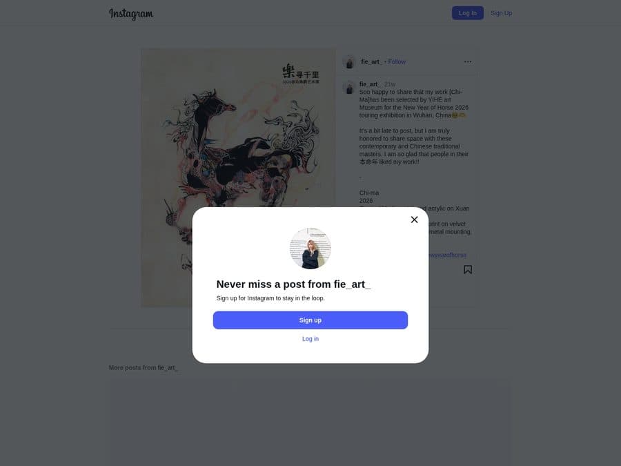 Instagram exhibition announcement
