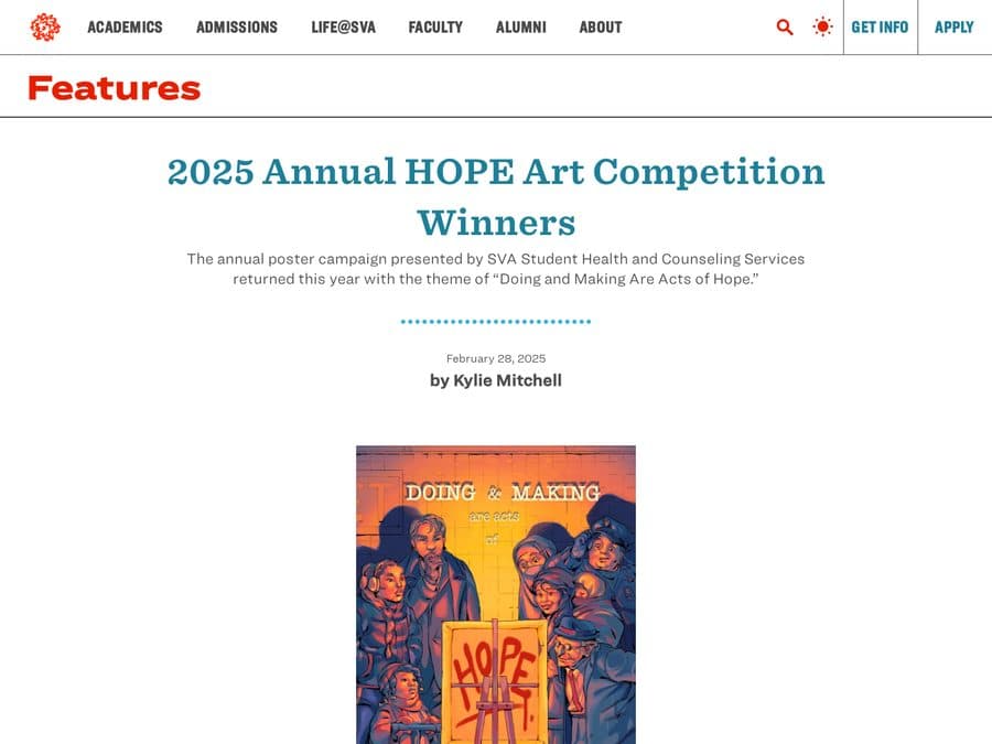 2025 Annual HOPE Art Competition Winners | SVA NYC