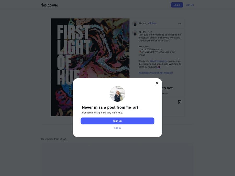 Instagram exhibition announcement