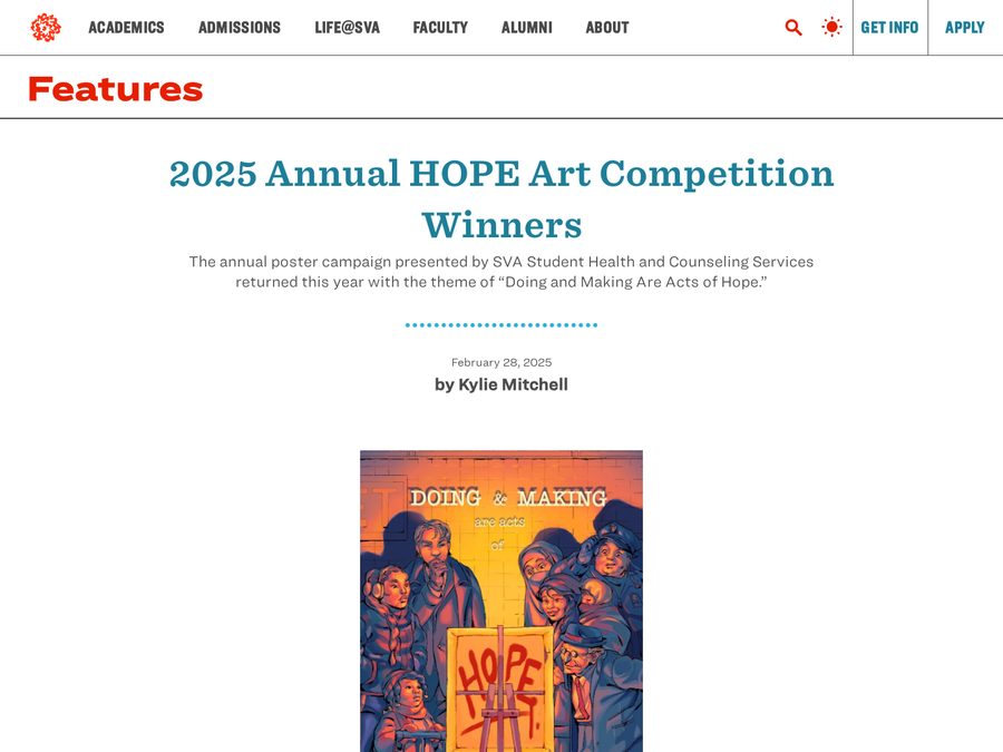 2025 Annual HOPE Art Competition Winners | SVA NYC
